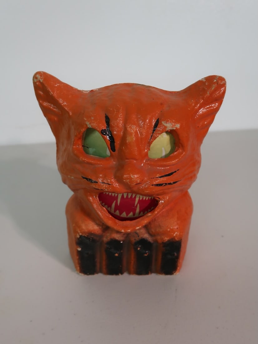 Cat Paper Mache Jack-O-Lantern (1 of 3)