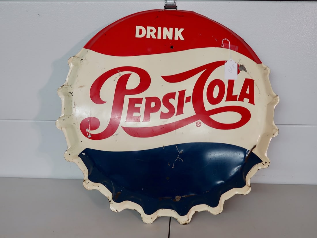 Tin Pepsi Bottle Cap Sign (1 of 4)