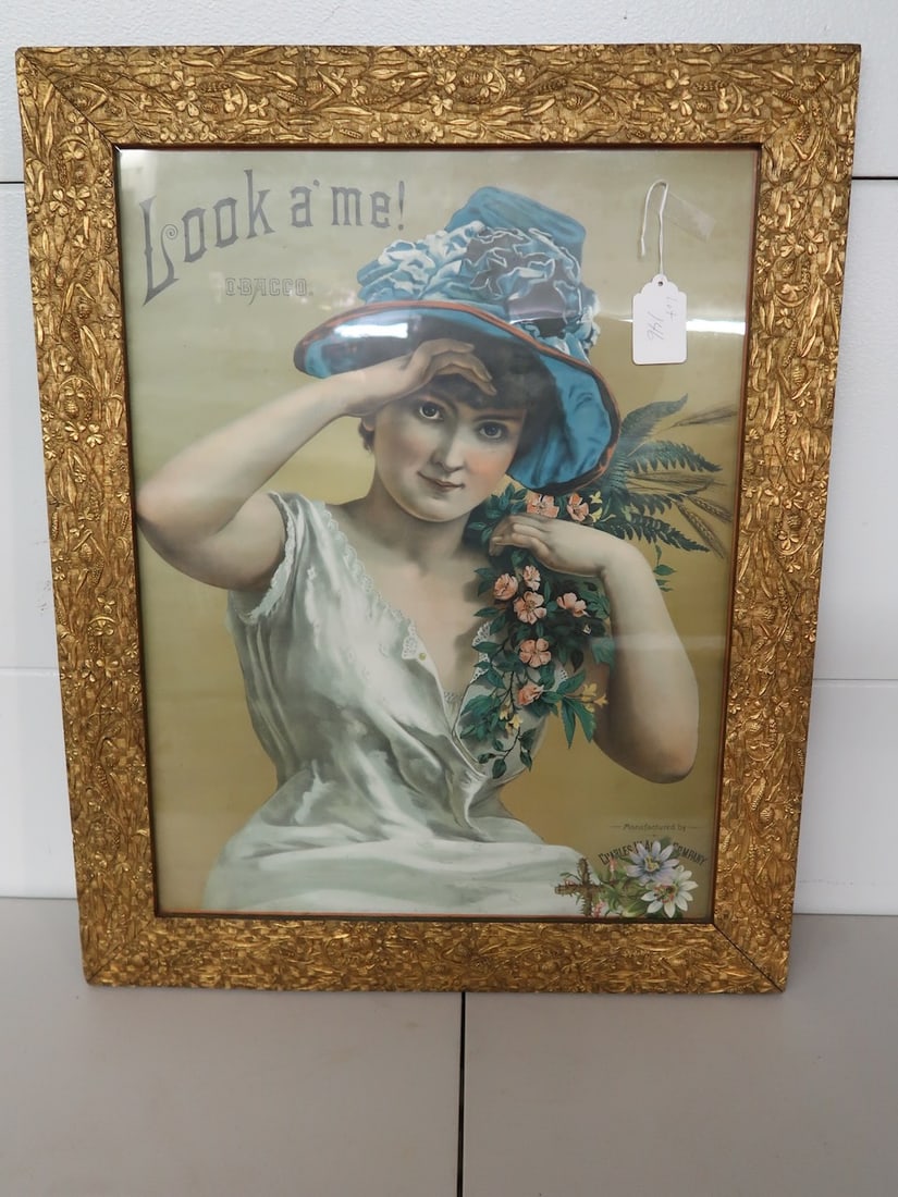 Framed Look at Me Tobacco Advertising Sign (1 of 4)
