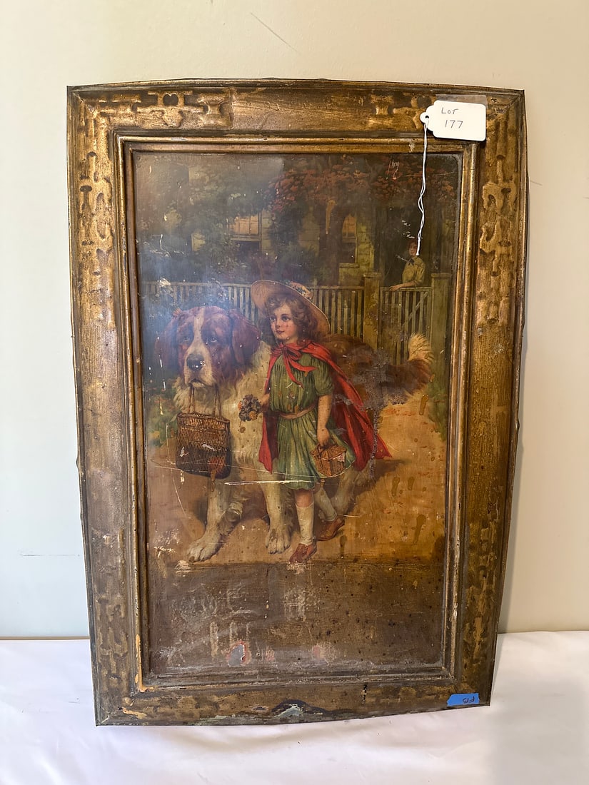 Antique Child & Dog Grapenut Metal Sign (1 of 4)