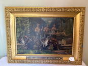 Fabulous and Rare “Schmidt BRG. Co’s Big Game?? Advertisement Sign on Canvas