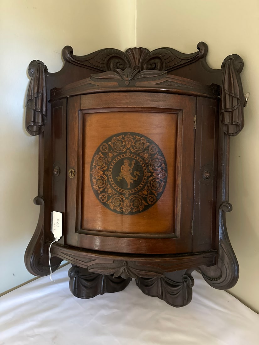 Antique Ornate Victorian Wooden Wall Cabinet (1 of 4)