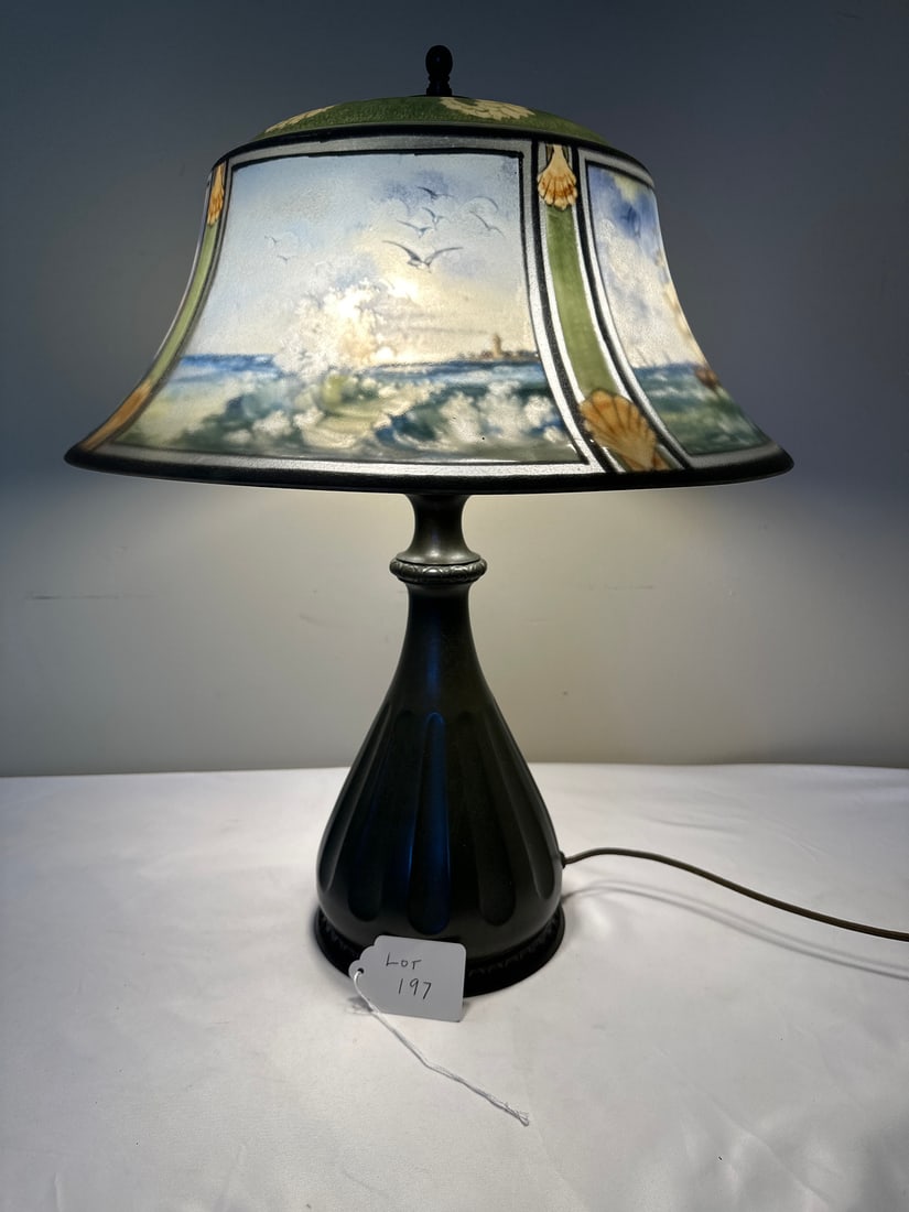 Signed Antique Pairpoint Treasure Island Table Lamp (1 of 6)