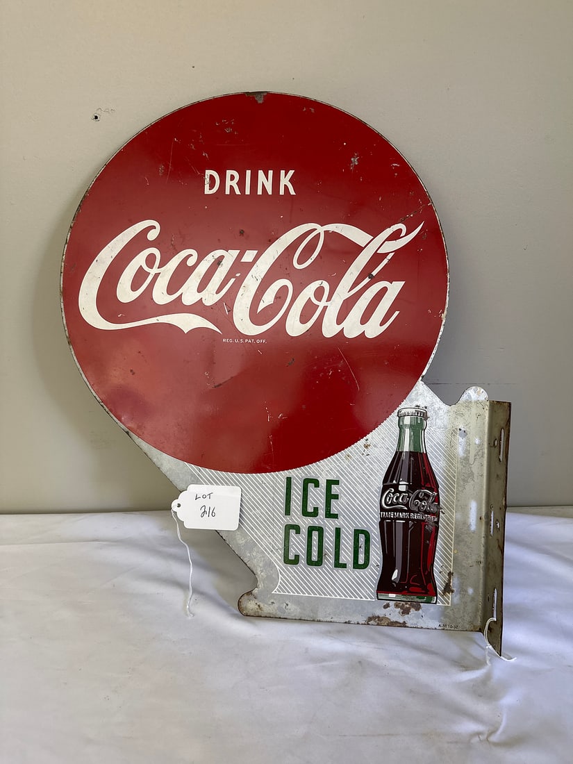Vintage Coca-Cola Ice Cold Advertising Sign (1 of 7)