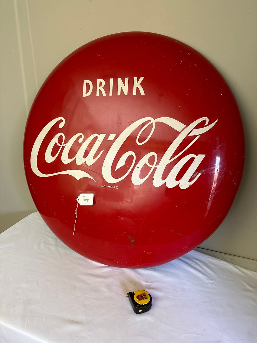 Vintage Coca-Cola Button Advertising Sign (1 of 7)