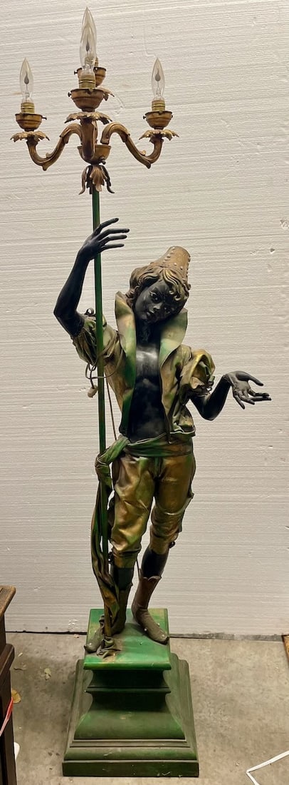 Large Paper Mache' Oriental Torchiere Light (1 of 8)