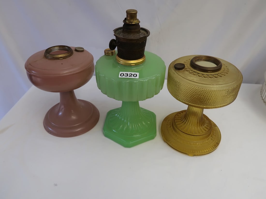 3 Miscellaneous Antique Aladdin Lamps (2 Missing Burners & Chimney) (1 of 4)