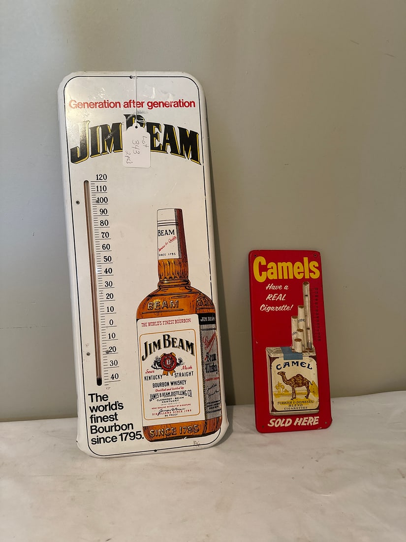 Vintage Jim Beam & Camel Advertising Thermometers (1 of 5)