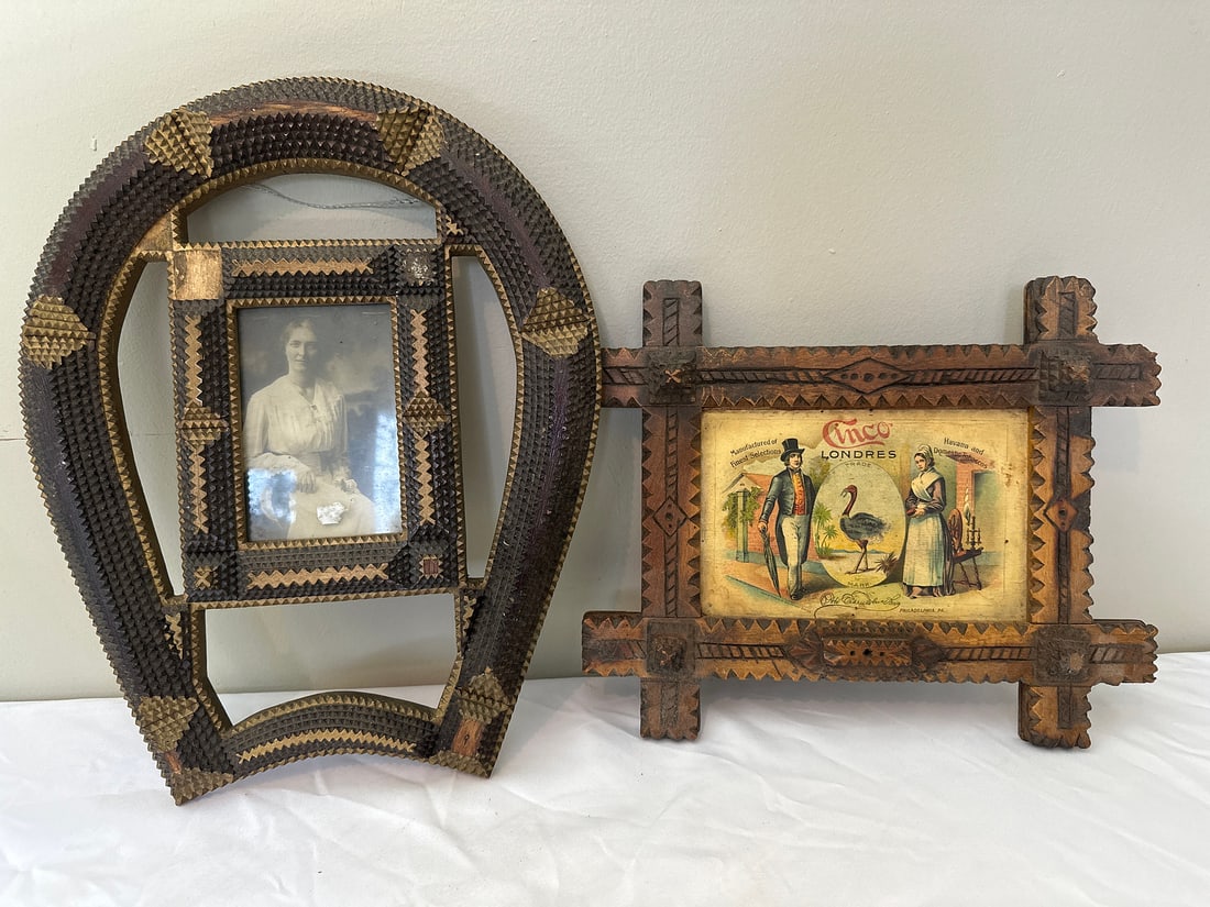 Vintage Tramp Art Picture Frames Set (1 of 4)
