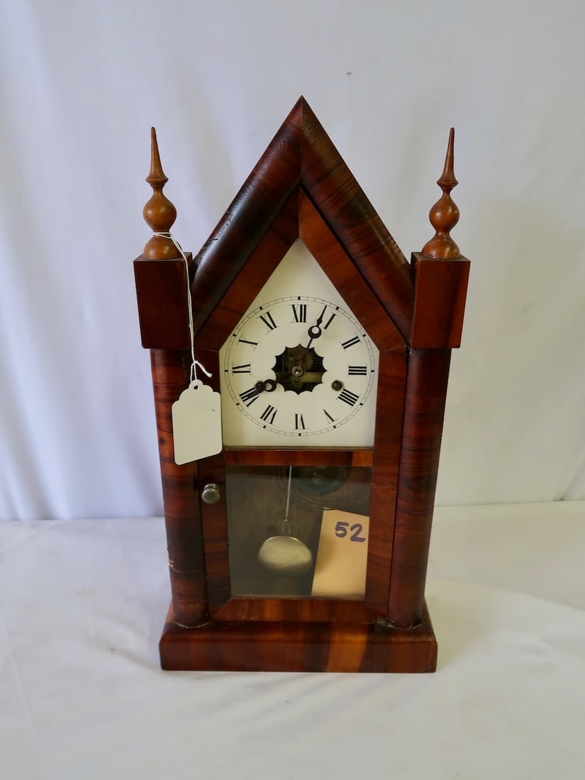 Empire Steeple Clock: 20" T x 11" W x 4.5" D
