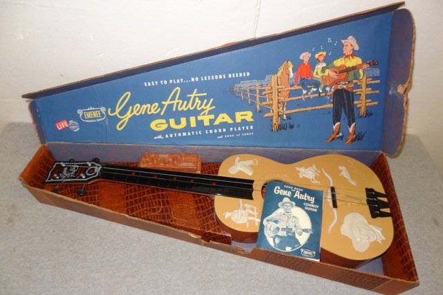 NOS Gene Autry Guitar in Original Box: 33" X 13" Wide