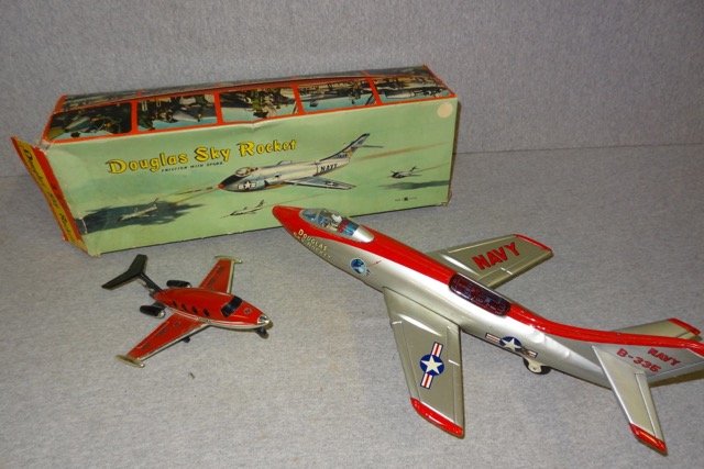 Douglas Sky Rocket in Box & Tonk Learjet: Douglas 18" Long X 10" Wide-Tonka 9" Long