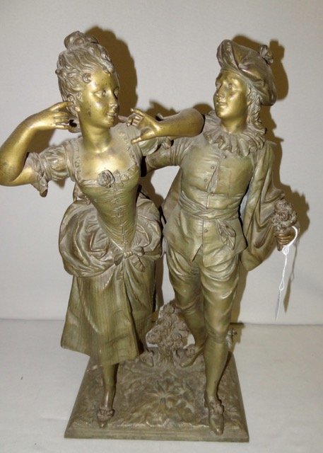 Large Double Figure Spelter Statue (1 of 3)