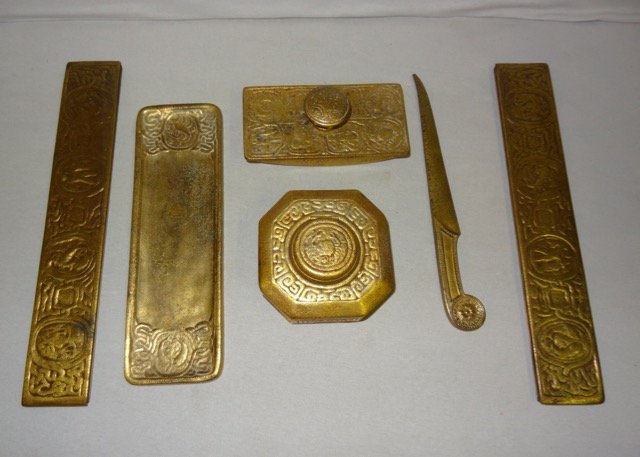 6 pcs. Signed Tiffany Desk Set (1 of 4)