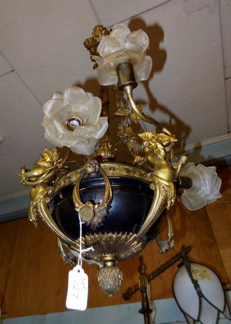 Bronze Cupid French Ceiling Fixture (1 of 3)