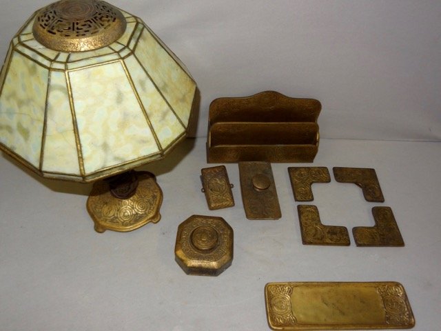 Signed 10 Pc. Tiffany Desk Set (1 of 5)