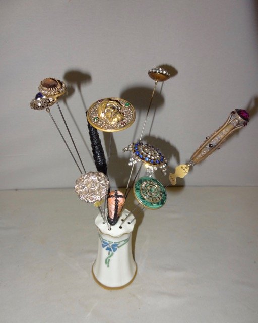 10 Victorian Hat Pins & Holder (1 of 3)