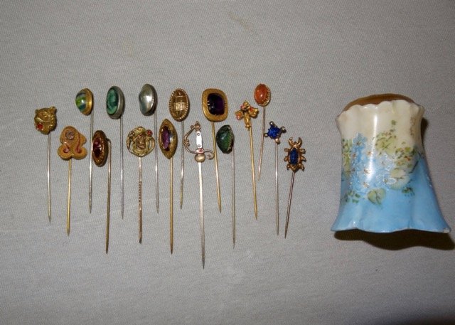 16 Early Victorian Stickpins & Holder (1 of 2)