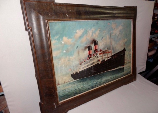 Lg. Scandinavian American Line Advertising Tin Sign (1 of 4)