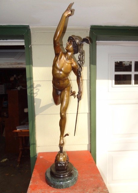 Contemporary Mercury Bronze on Marble Base (1 of 3)