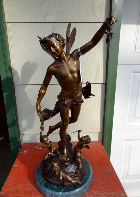 Signed Contemporary Bronze on Marble Base (1 of 3)