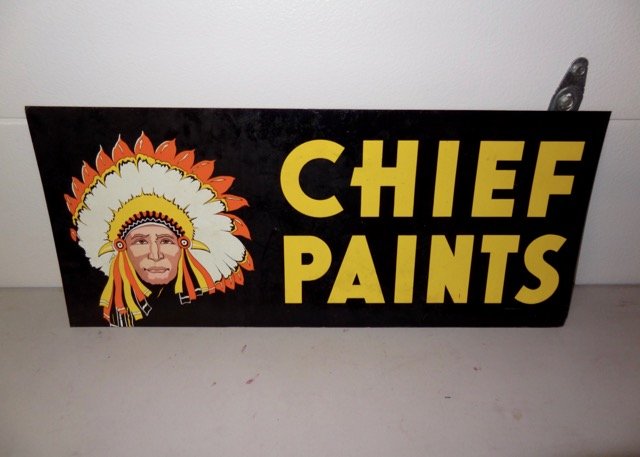 Doublesided Tin Chief Paint Sign (1 of 2)