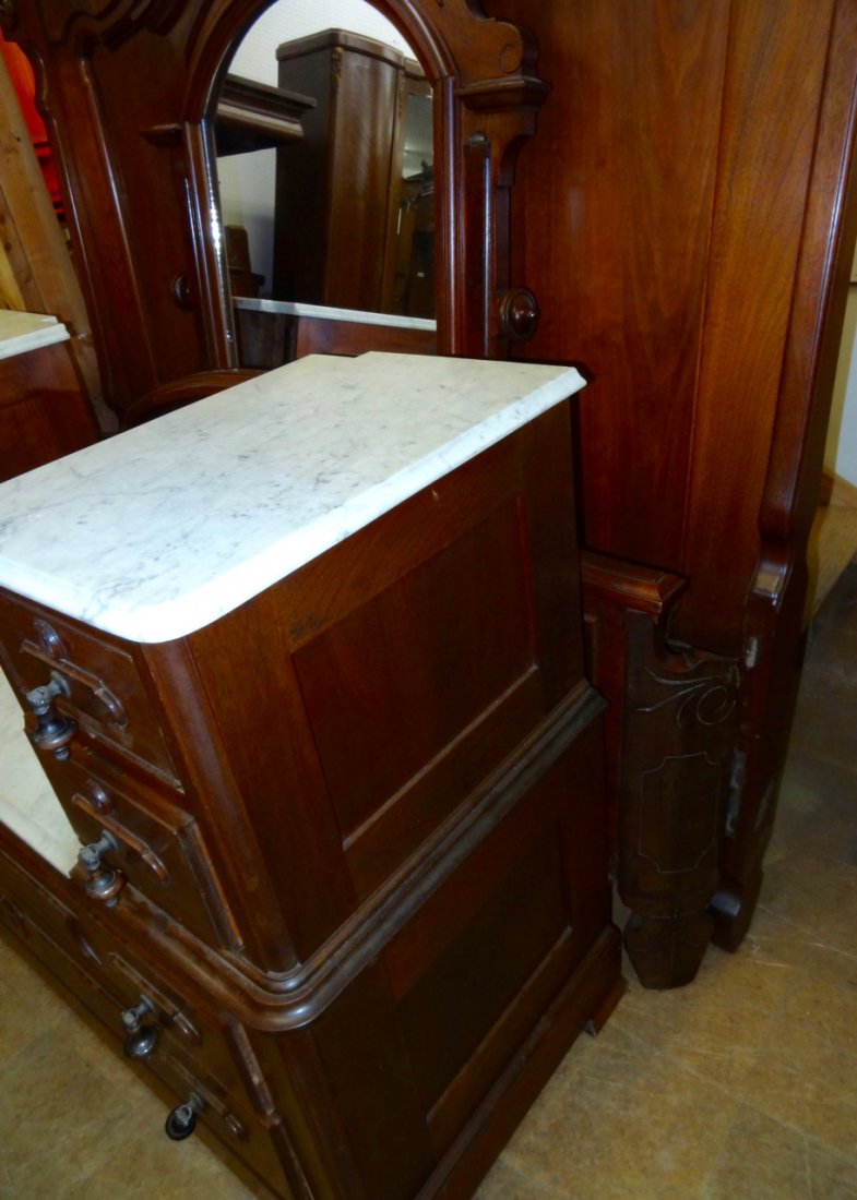 2 Pc. Victorian Walnut Bedroom Set - 4