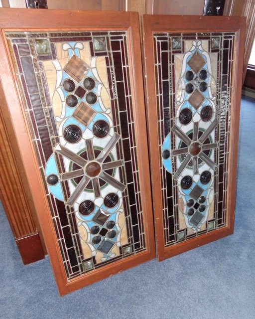 2 Victorian Stained Glass Window w/Jewels (1 of 3)
