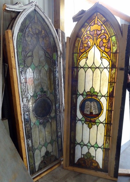 Large Pair of Stained Glass Windows (1 of 1)