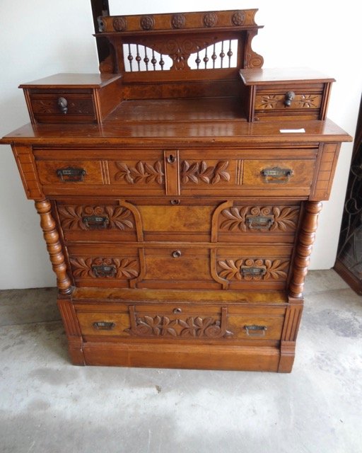 Walnut Handkerchief Dresser: Walnut Handkerchief Dresser