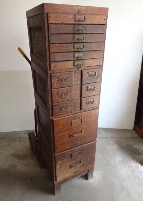 Oak Stacking File Cabinet