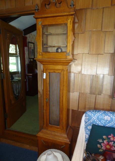 Oak Tall Case Grandfather Clock (1 of 1)