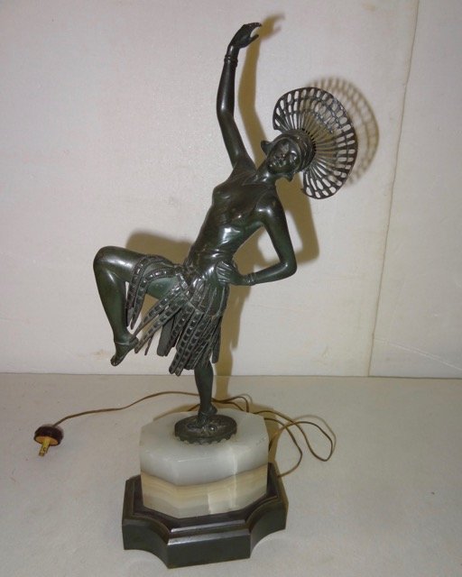 Unique Deco Dancing Lady on Marble Base (1 of 4)