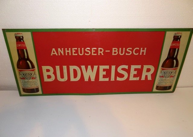 Budweiser Embossed Tin Sign (1 of 2)