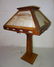 Oak Mission Stained Glass Table Lamp
