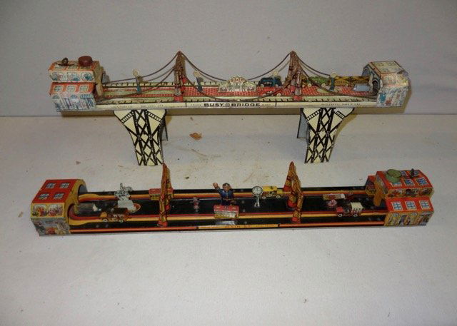 Marx Busy Bridge & Main St. Tin Toys (1 of 3)