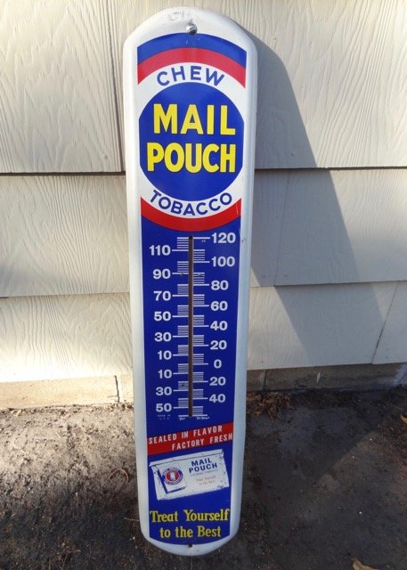 Tin Mail Pouch Tobacco Thermometer (1 of 1)