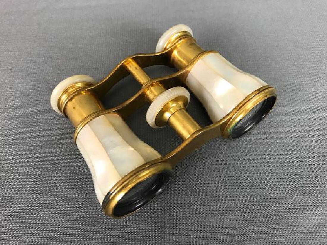 Opera Glasses: Opera glasses: Le Maire, Paris â€“ MOP opera glasses showing wear.