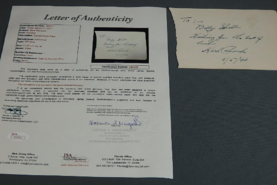 Herb Pennock Baseball Hall Of Famer Autographed Al (1 of 3)