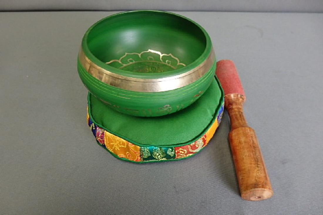 Green Singing Bowl with Green Cushion (1 of 5)