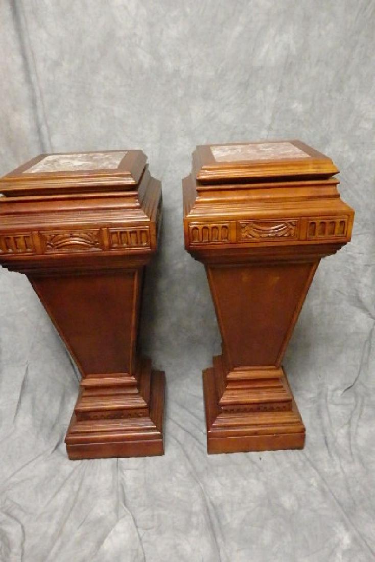Pair of Marble Top Pedestals (1 of 4)