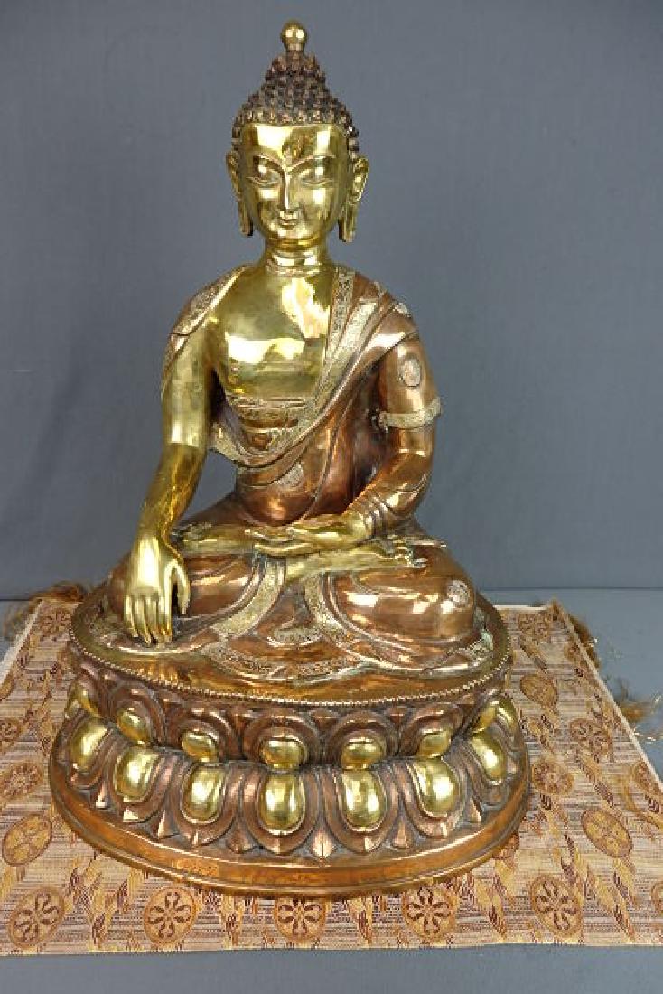 Tibetan Buddha Copper Gold Washed Statue (1 of 7)