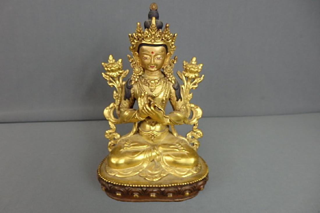 Gold Gilted Statue of Chenrezig (1 of 4)