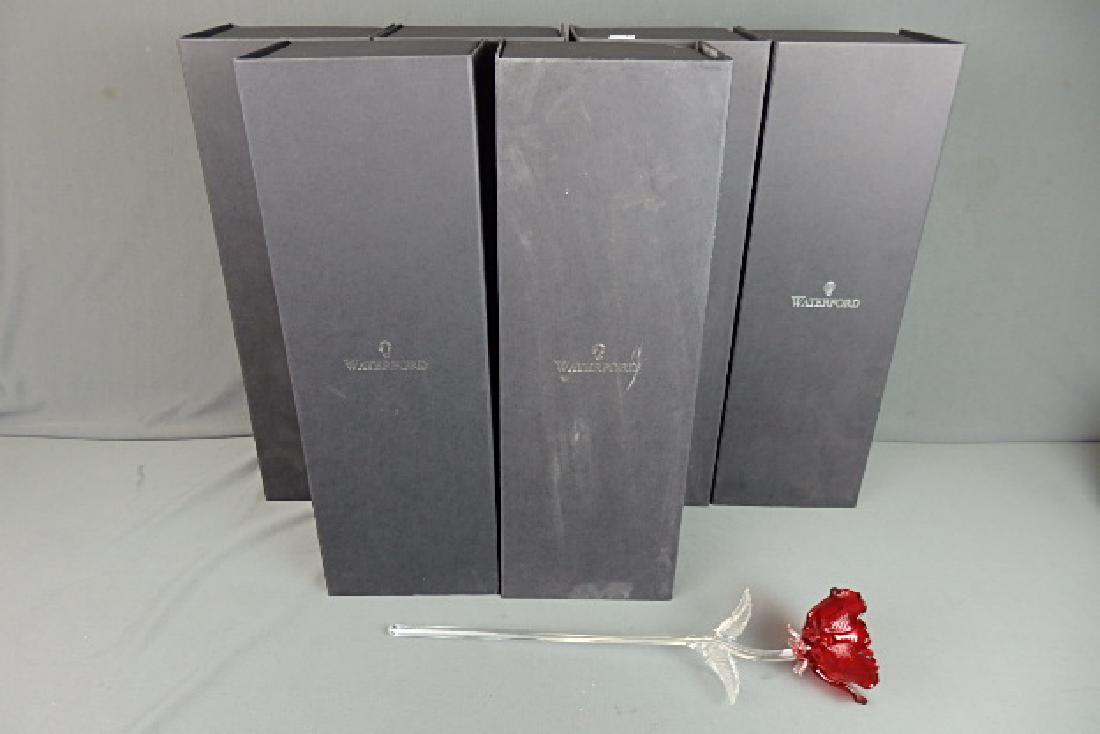 Boxed Waterford Crystal 6 Red Roses (1 of 4)