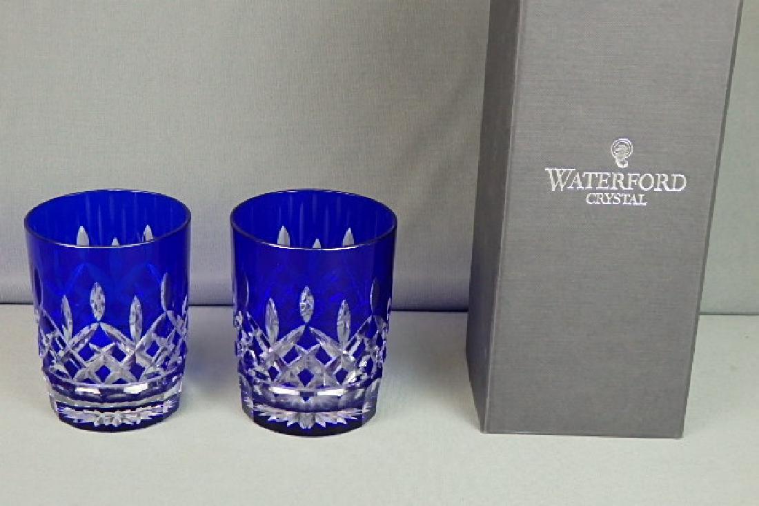 Boxed Waterford Crystal Pair of Cobalt Tumblers (1 of 5)