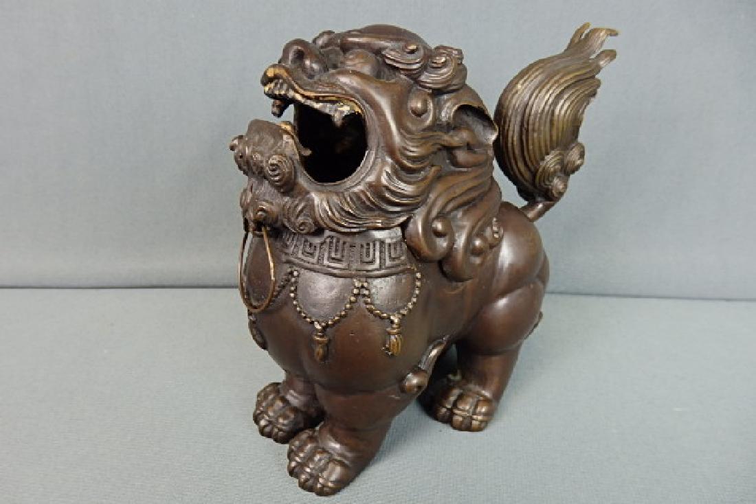 2 Piece Bronze Incense Burner Foo Dog (1 of 5)