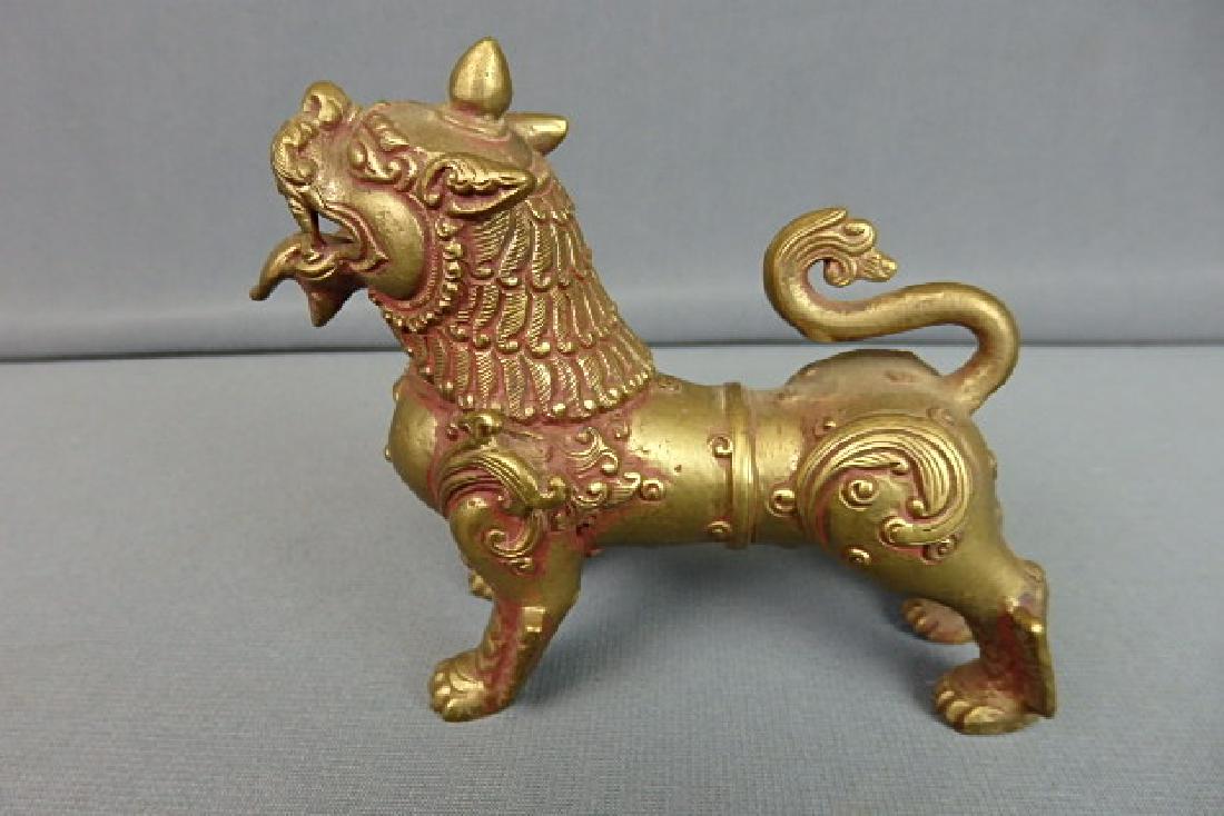 Brass Foo Dog Lion Statue (1 of 4)