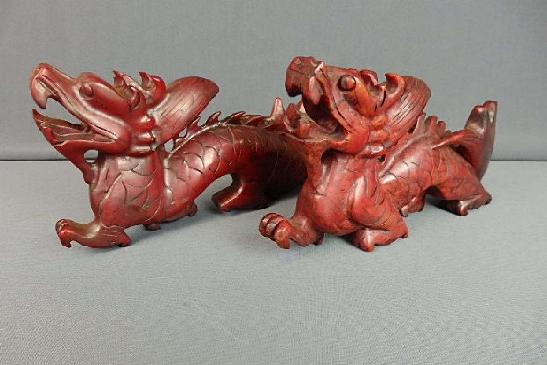 2 Red Jade Walking Dragons (1 of 4)