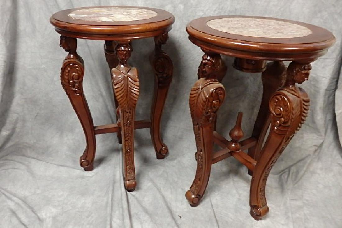 Matching Inlaid Marble Pedestal with 4 Faces (1 of 4)