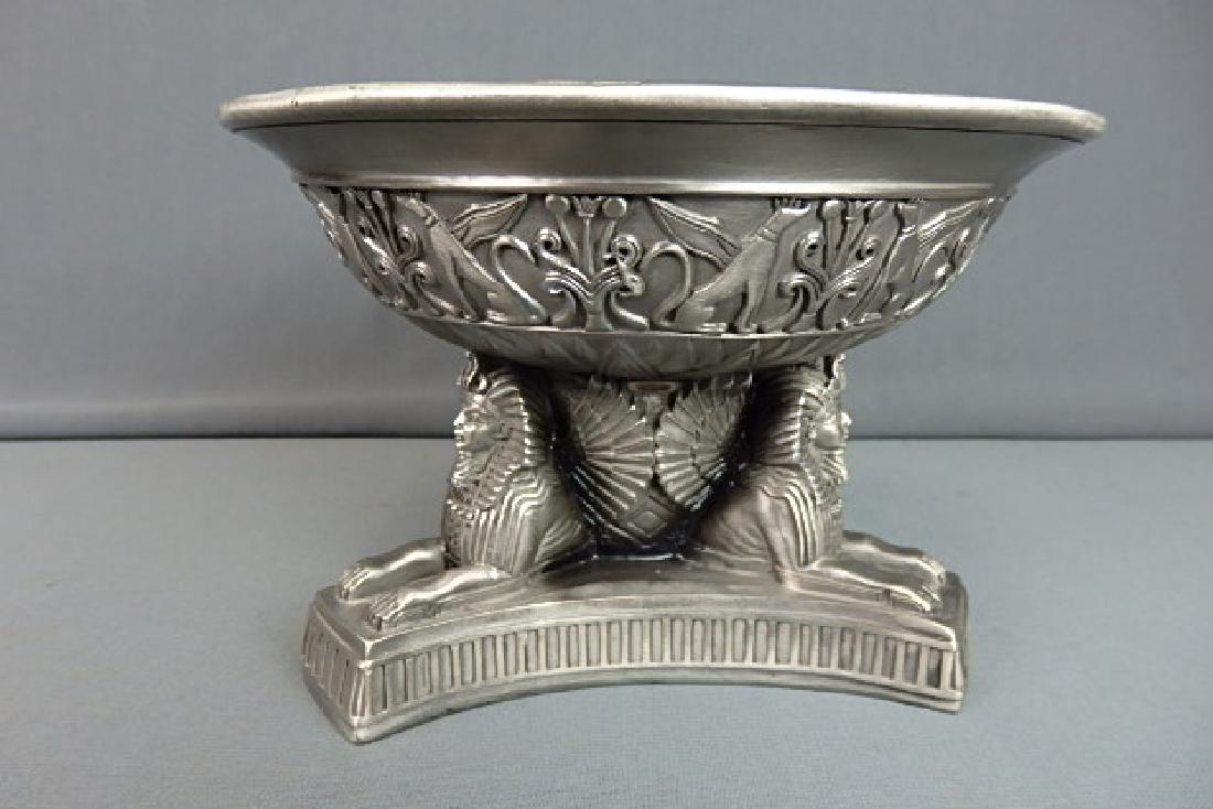 Design Toscano Triple Egypt Sphinx 3 Headed Bowl: Made out of a resin. No damage on it. 5.25 inches in height and the diameter of the bowl is 8 inches
